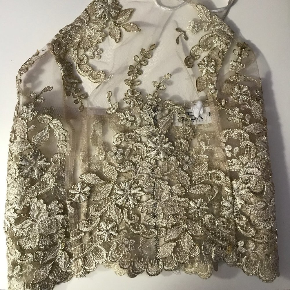 Gold Lace Halter Top